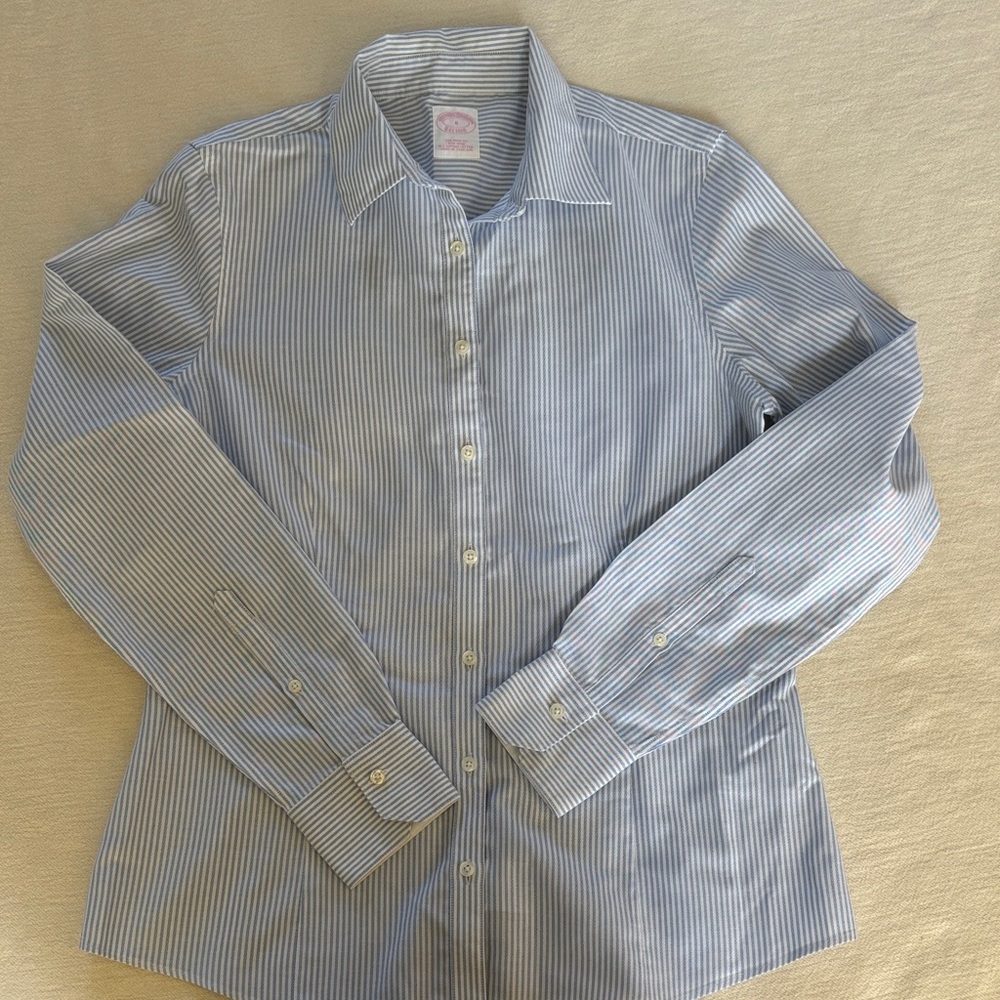 Brooks Brothers Blue and White Striped Dress Shirt